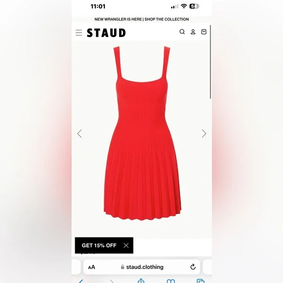 staud ellison dress red Red Rose Mini Ellison Dress STAUD
